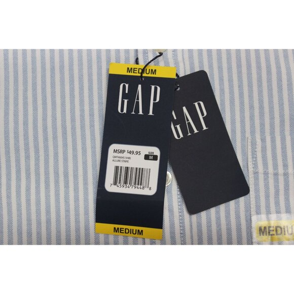 Gap men's striped button down collar button front classic Oxford shirt - Picture 10 of 11